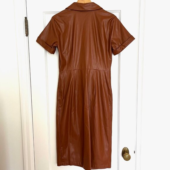 Nine West Vegan Leather Wrap Dress | Size Small - Picture 7 of 10